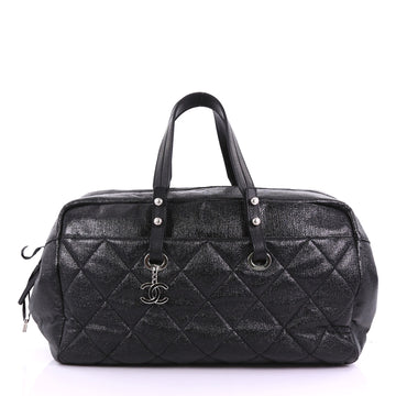 Chanel Biarritz Satchel Quilted Coated Canvas XL 3858626