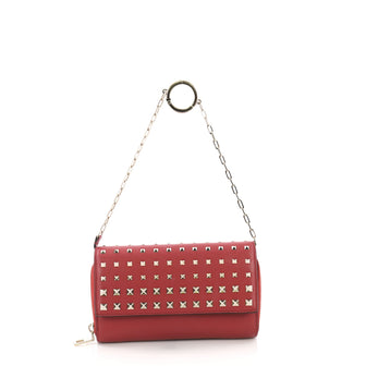 Valentino Degrade Rockstud Wallet on Chain Leather Small 3858632