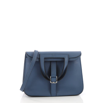 Hermes Halzan Handbag Swift 22 Blue 3858647