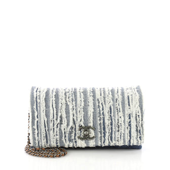 Chanel CC Chain Flap Bag Fringe Denim Medium Blue 3858648