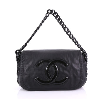 Chanel Resin Modern Chain Flap Bag Lambskin Medium Black 3858653