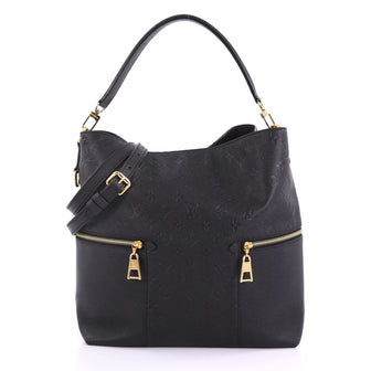 Louis Vuitton Melie Handbag Monogram Empreinte Leather Black 385662