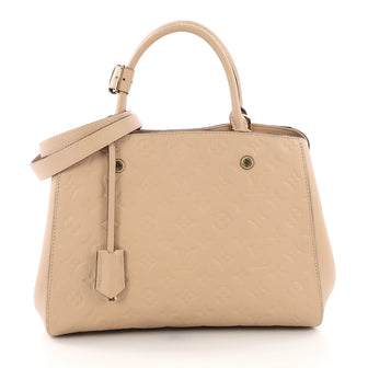 Louis Vuitton Montaigne Handbag Monogram Empreinte Leather MM Neutral 3858667