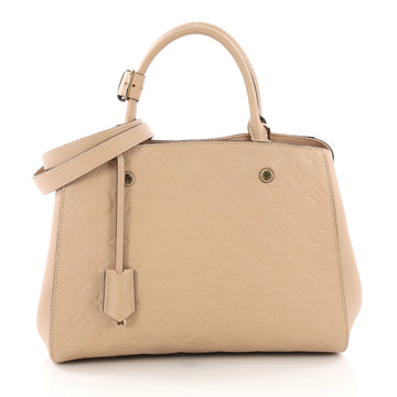 Louis Vuitton Montaigne Handbag Monogram Empreinte Leather MM Neutral 3858667