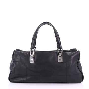 Chanel Square Stitch CC Boston Bag Quilted Leather Large 3858685
