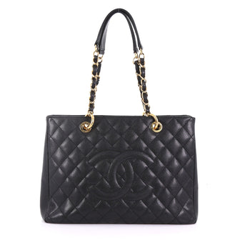 Chanel Grand Shopping Tote Quilted Caviar Black 385869