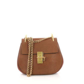Chloe Drew Crossbody Bag Leather Small Brown 385881