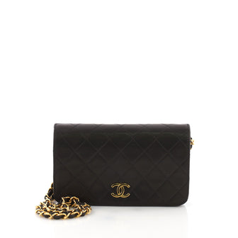 Chanel Vintage 3 Way Full Flap Bag Quilted Lambskin Mini Black 38597103