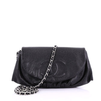 Chanel Half Moon Wallet on Chain Caviar - Designer Handbag Black 38597114