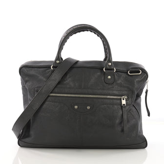 Balenciaga Mini Folder Handbag Leather Gray 38597127