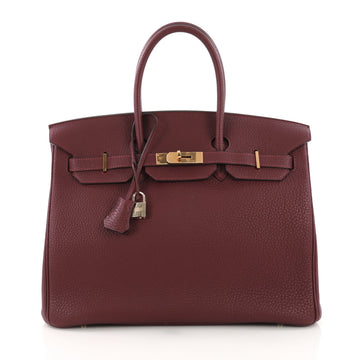 Hermes Birkin Handbag Red Togo with Gold Hardware 35 Red 385971