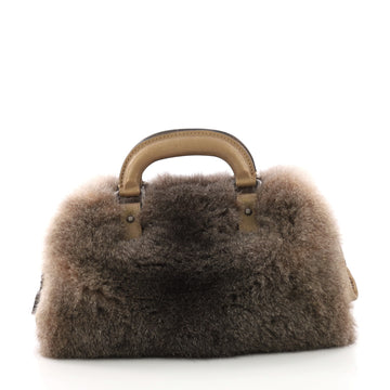 Chanel Boston Frame Bag Fur Medium Neutral 3859721