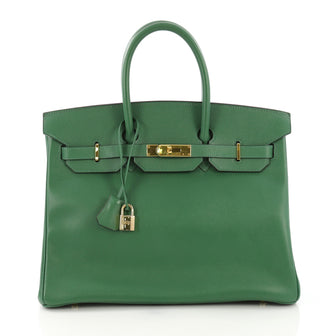 Hermes Birkin Handbag Green Courchevel with Gold Hardware 385972