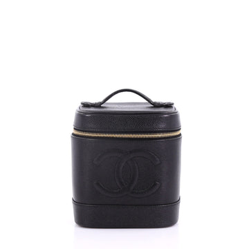 Chanel Vintage Timeless Cosmetic Case Caviar Tall 3859746