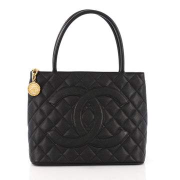 Chanel Medallion Tote Quilted Caviar Black 3859747