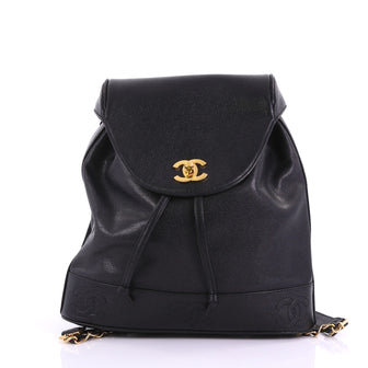 Chanel Vintage Backpack Caviar Medium Black 3859754