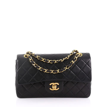 Chanel Vintage Classic Double Flap Bag Quilted Lambskin Small Black 3859786