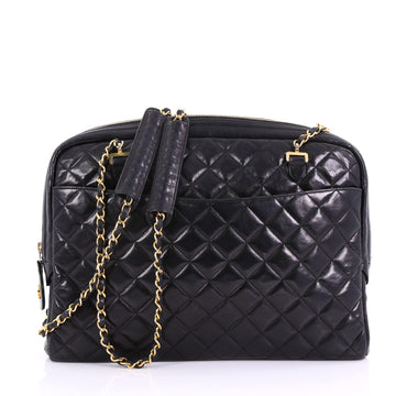 Chanel Vintage Camera Bag Quilted Leather Large Black 3859797
