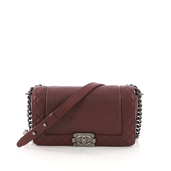 Chanel Reverso Boy Flap Bag Calfskin Old Medium Red 386061