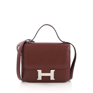 Hermes Constance Handbag Tadelakt 18 Red 386111
