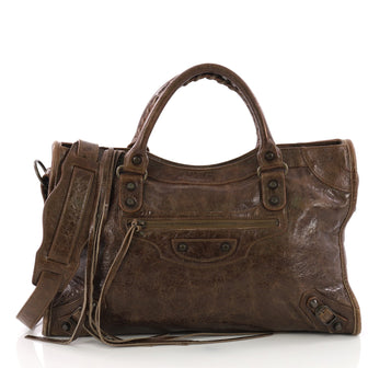 Balenciaga City Classic Studs Handbag Leather Medium 386191