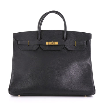 Hermes Birkin Handbag Black Ardennes with Gold Hardware 40 3863214