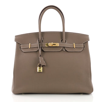 Hermes Birkin Handbag Brown Togo with Gold Hardware 35 386321