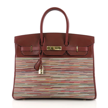 Hermes Birkin Handbag Vibrato and Box Calf 35 Red 3863231