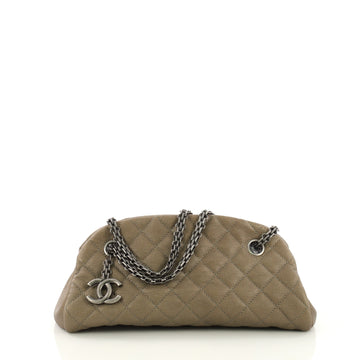 Chanel Just Mademoiselle Handbag Quilted Calfskin Small Brown 3863234
