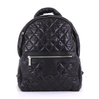 Chanel Coco Cocoon Backpack Quilted Nylon Large Black 3863235