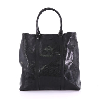 Gucci Open Tote GG Imprime Large Black 386391