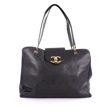 Chanel Vintage Supermodel Weekender Bag Caviar Large Black 3864415