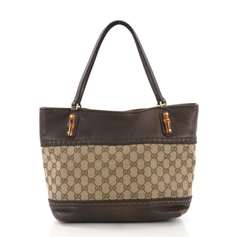 Gucci Laidback Crafty Tote GG Canvas and Leather Medium 386481