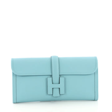 Hermes Jige Elan Clutch Swift 29 Blue 386612