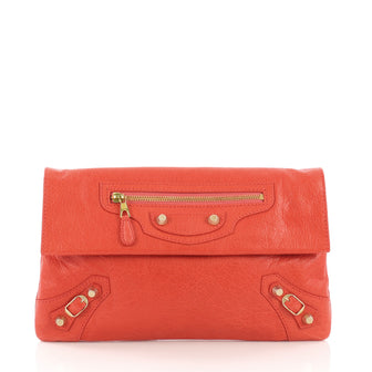 Balenciaga Envelope Clutch Giant Studs Leather Red 386614