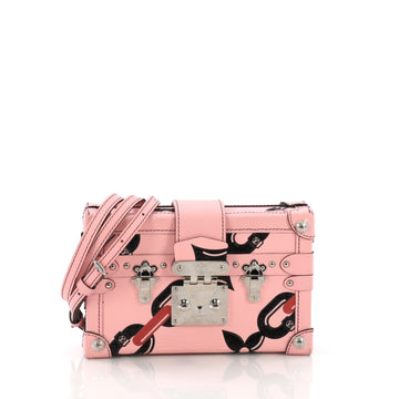 Louis Vuitton Petite Malle Handbag Limited Edition Printed Epi Leather Pink 386663
