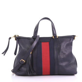 Gucci Rania Web Convertible Top Handle Bag Leather Medium 386732