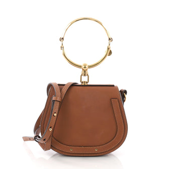 Chloe Nile Crossbody Bag Leather Small Brown 386811