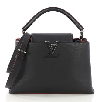 Louis Vuitton Capucines Handbag Leather PM Blue 387152