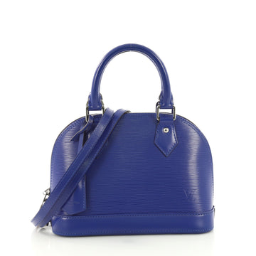 Louis Vuitton Alma Handbag Epi Leather BB Blue 387341