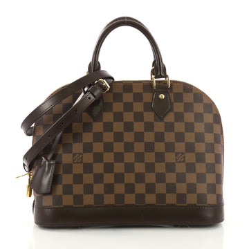 Louis Vuitton Alma Handbag Damier PM Brown 387361