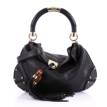 Gucci Indy Hobo Leather Medium Black 3873903