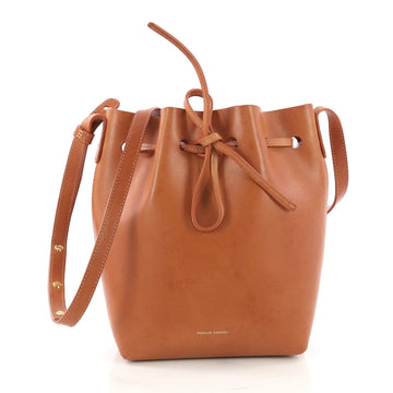 Mansur Gavriel Bucket Bag Leather Mini Brown 387451