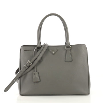 Prada Gardener's Tote Saffiano Leather Medium Gray 387482