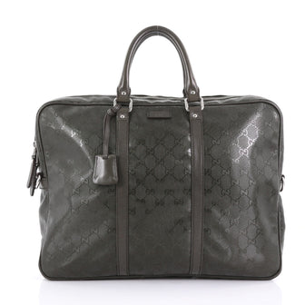 Gucci Convertible Briefcase GG Imprime Large Green 387561