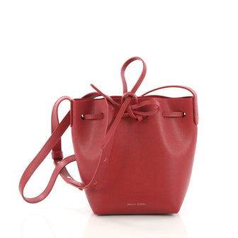 Mansur Gavriel Bucket Bag Leather Mini Mini Red 387591