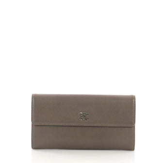 Chanel CC Gusset Wallet Caviar Long Gray 387641