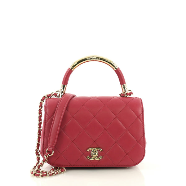 Chanel Carry Chic Flap Bag Quilted Lambskin Small at 1stDibs