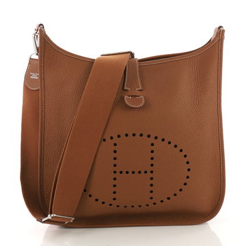 Hermes Evelyne Crossbody Gen III Clemence GM Brown 387881