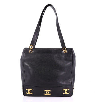 Chanel Vintage CC Shoulder Bag Caviar Medium Black 388105